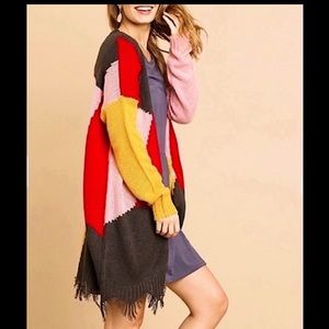 Umgee Multicolor Patchwork Cardigan